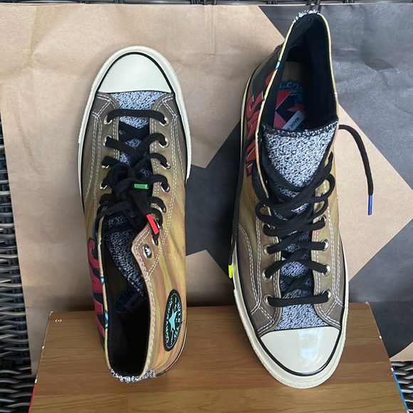 Converse Chuck Taylor All Star 70 Hi Brown/Solar Red/Electric Aqua mens NBA JAM - Picture 13 of 16